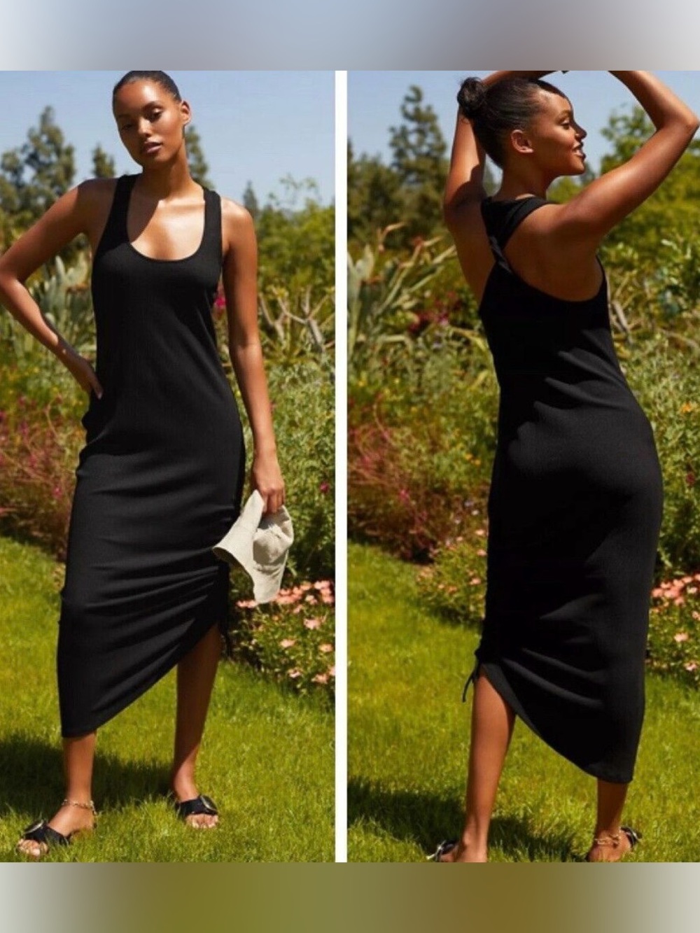 Sweaty Betty Weekend Twist-Back Maxi Dress Black Size Small